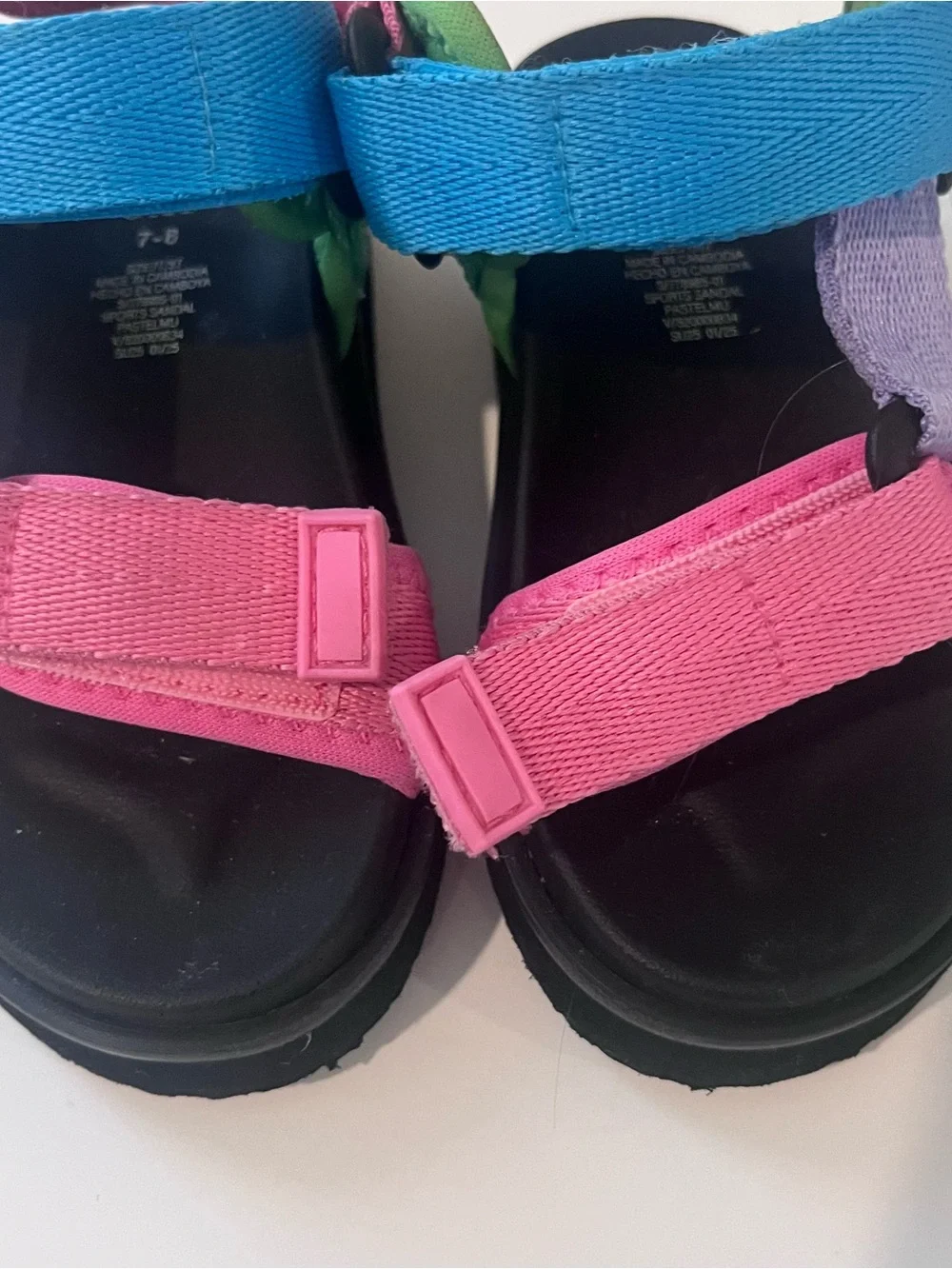 GAP Kids Colorblock Sport Sandals - Pink, Blue, Purple, Green 7-8